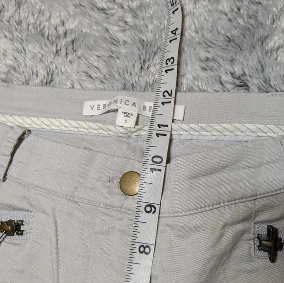 Veronica Beard Gray Pants Carson Moto Size 6 Straight Leg Made in USA - Picture 11 of 11